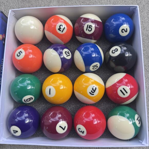 Vintage Mizerak Deluxe Billiard Balls 2 1/4" Pool Set P0512 Complete With Box - Picture 3 of 4